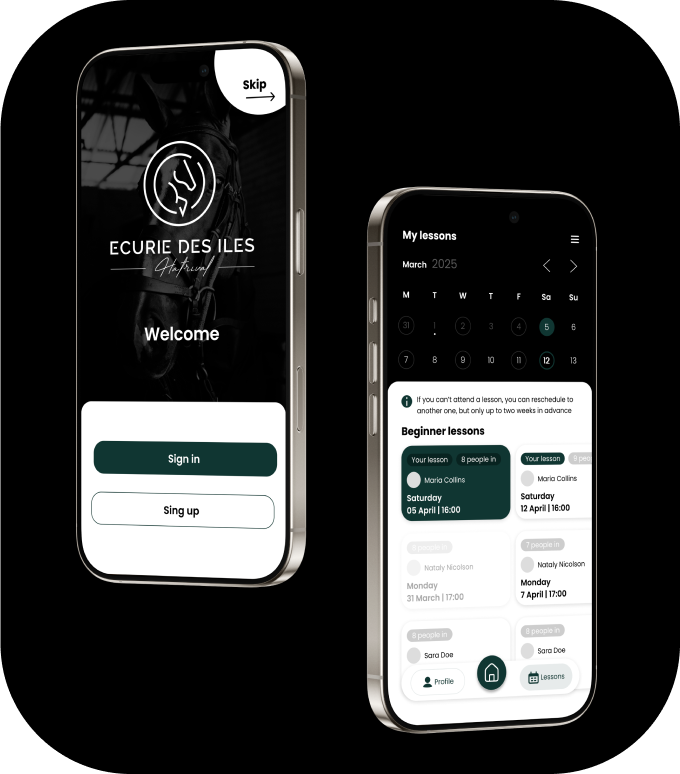 iPhone app mockup