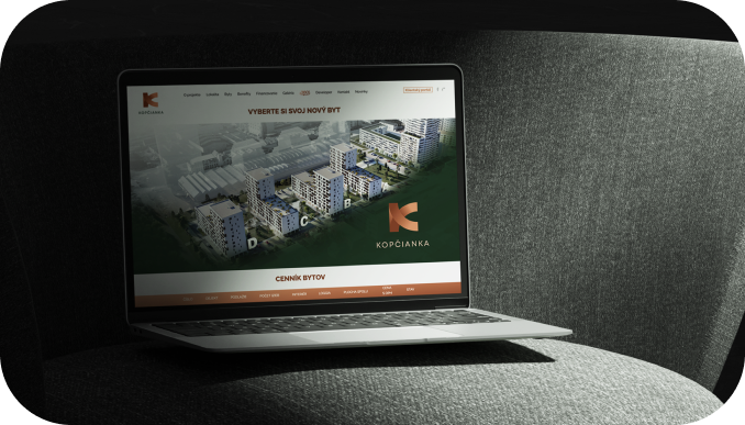 Kopčianka website on MacBook