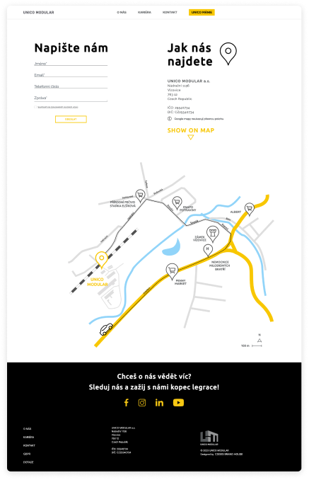 Unico website pages
