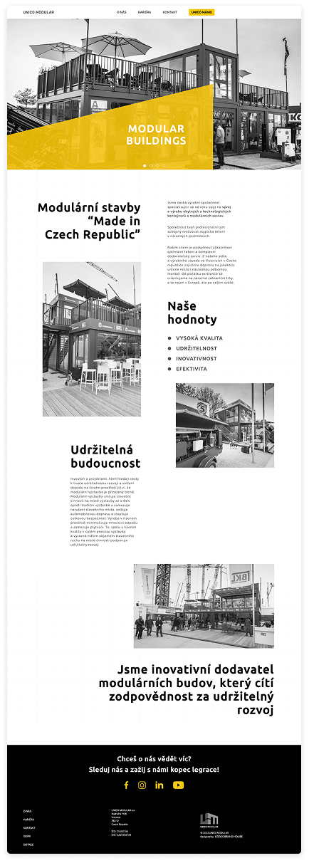 Unico website pages