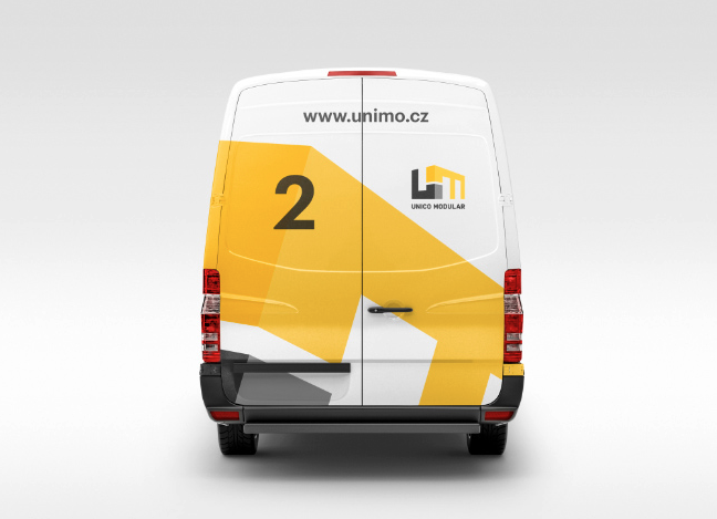Unico Modular branded van rear view